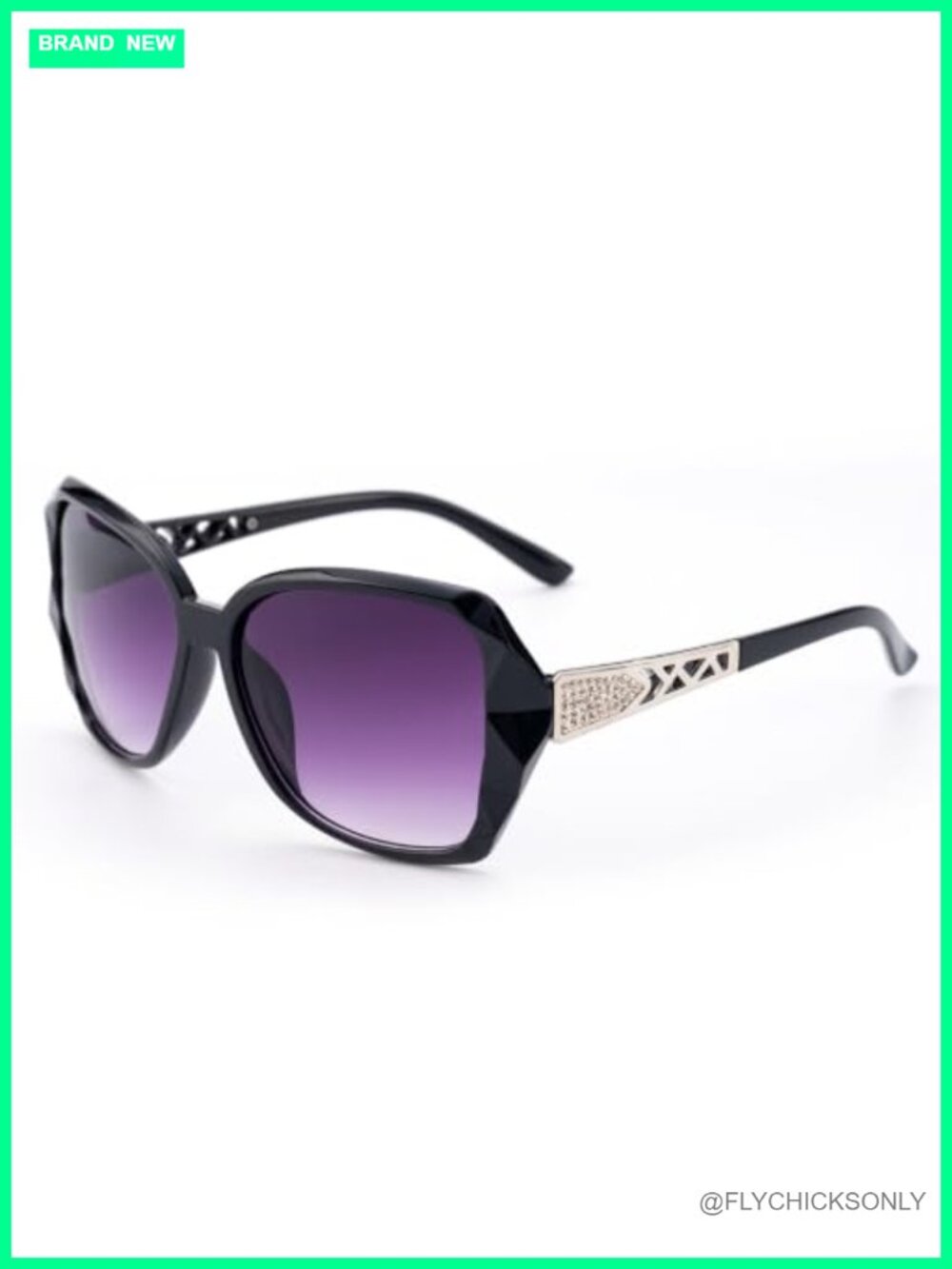 Women's Large Frame Polarized Sunglasses Black Gray UV